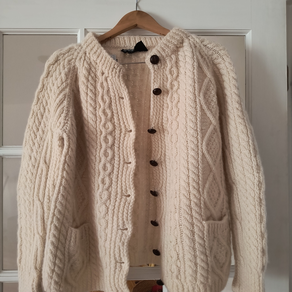 American Vintage Cream Cable Knit Cardigan